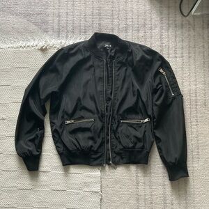 Black Bomber Jacket for Women